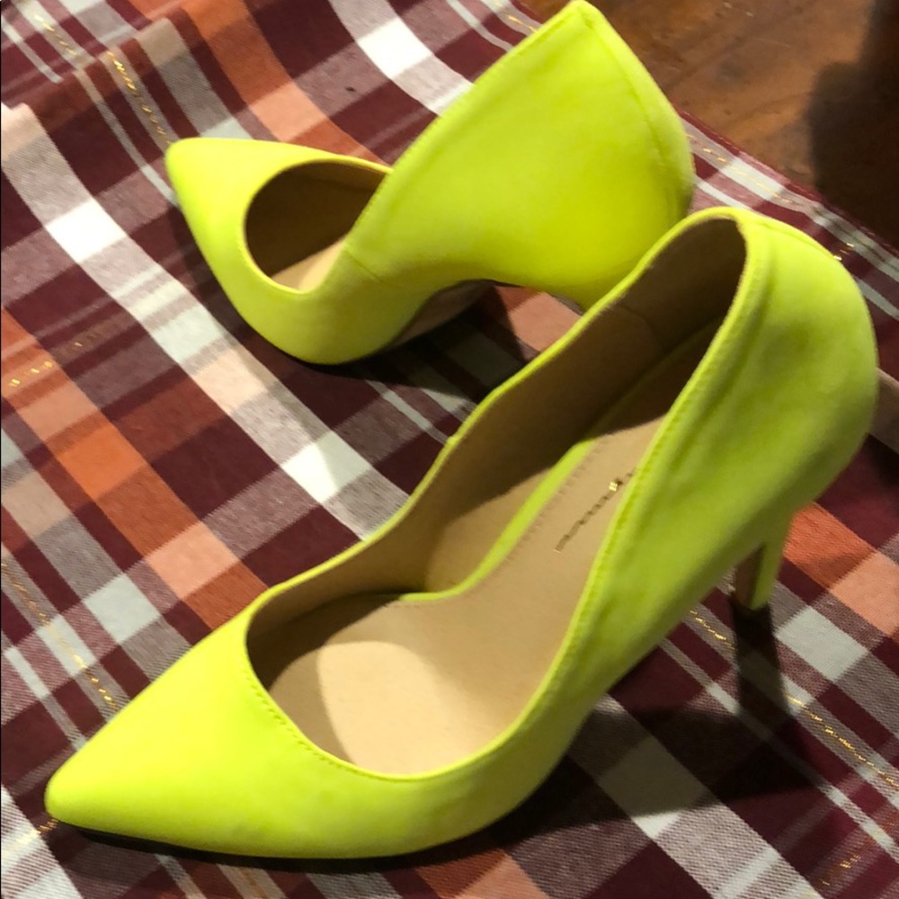 Neon yellow heels